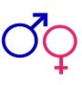 Sex, male and female logos